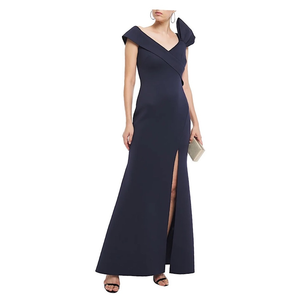 Red carpet favorite Bow  Embellished Scuba Gown